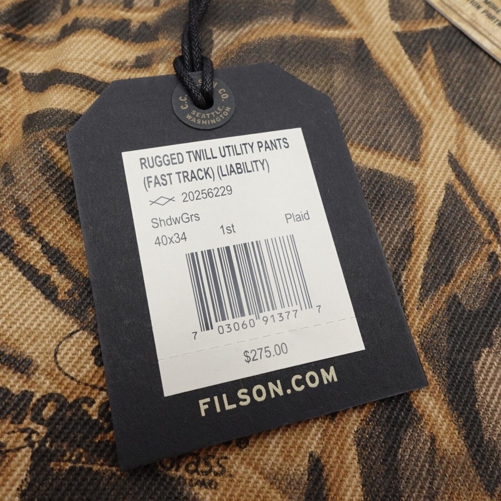 NEW Filson Men's Rugged Twill Mossy Oak Camo Utility Pants 20256229 Shadow Grass - Picture 13 of 16